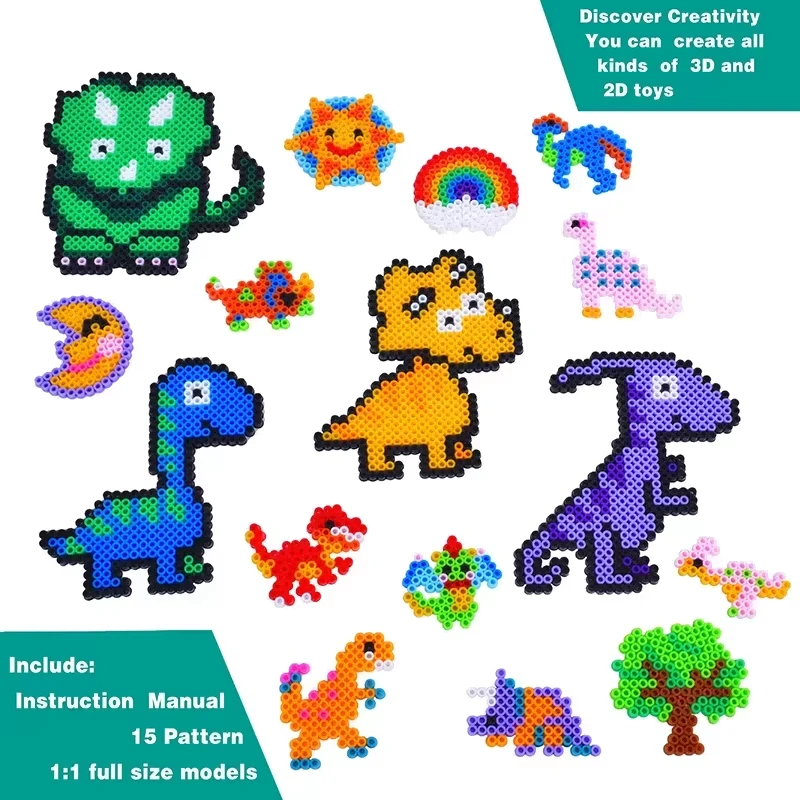 Kids Dinosaur Perler Beads DIY Craft Set best